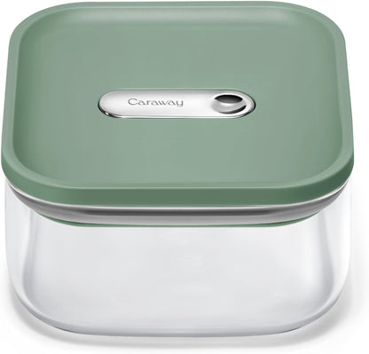 4 qt Glass Airtight Food Storage Container with Lid | Non-Toxic, BPA-Free Kitchen Storage Container, Stackable, Space-Saving Airtight Container for Dry Goods and More, Cream