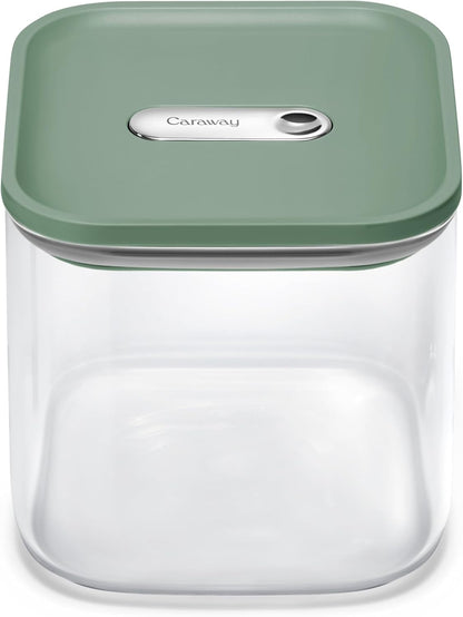 4 qt Glass Airtight Food Storage Container with Lid | Non-Toxic, BPA-Free Kitchen Storage Container, Stackable, Space-Saving Airtight Container for Dry Goods and More, Cream