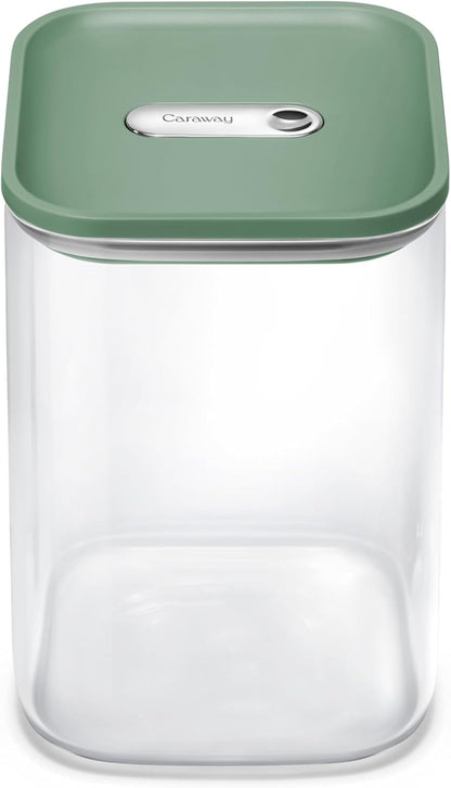 4 qt Glass Airtight Food Storage Container with Lid | Non-Toxic, BPA-Free Kitchen Storage Container, Stackable, Space-Saving Airtight Container for Dry Goods and More, Cream