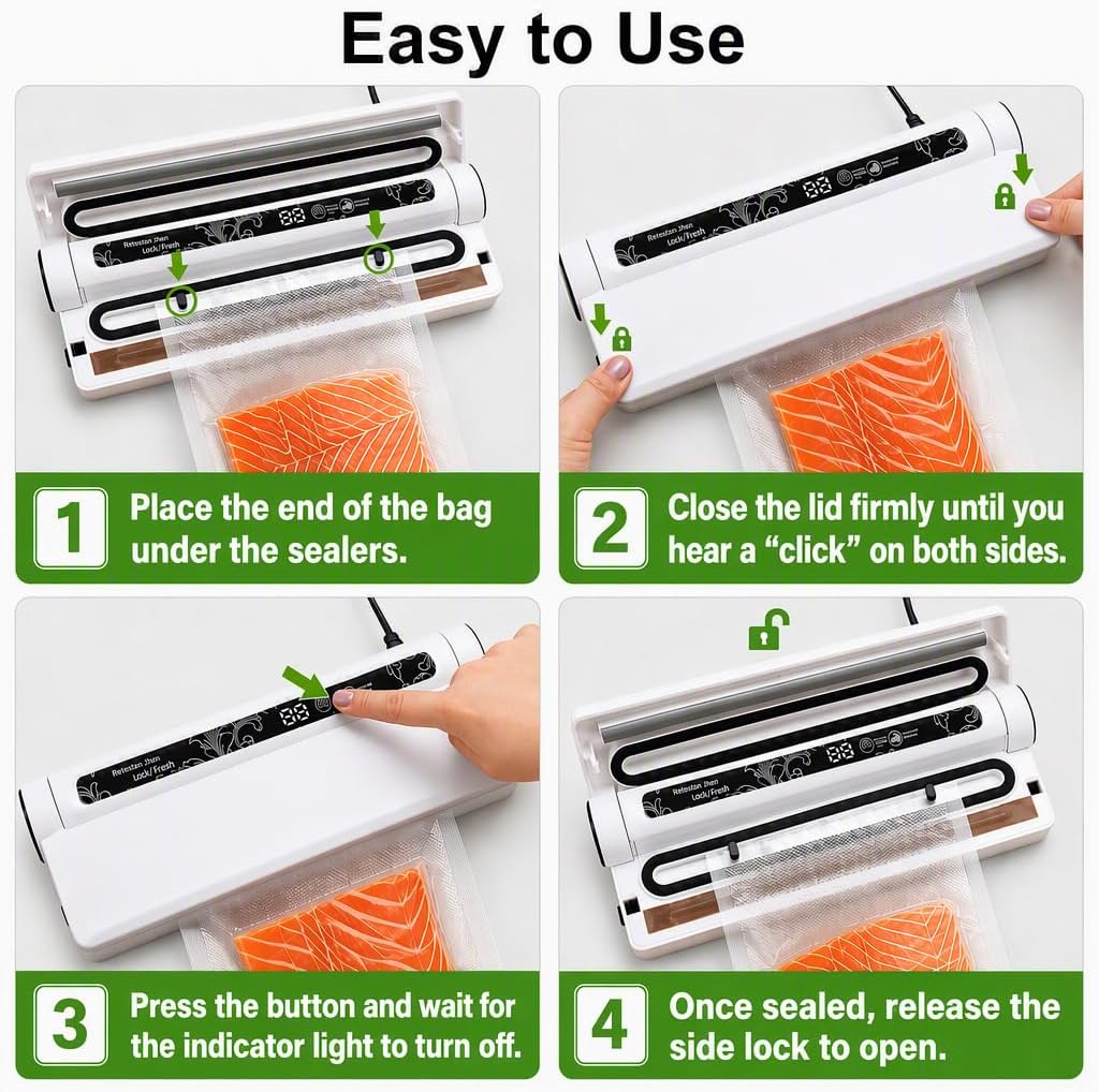 Compact Vacuum Sealer for Food, 75Kpa Food Sealer Machine