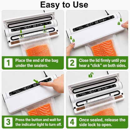Compact Vacuum Sealer for Food, 75Kpa Food Sealer Machine