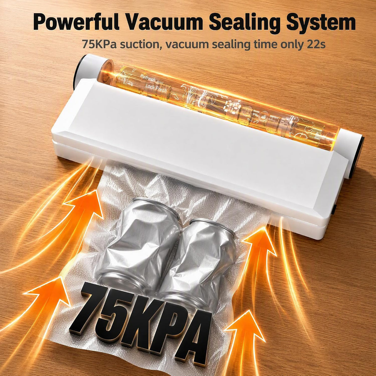 Compact Vacuum Sealer for Food, 75Kpa Food Sealer Machine