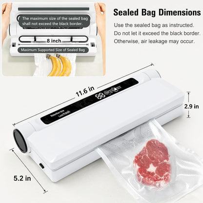 Compact Vacuum Sealer for Food, 75Kpa Food Sealer Machine