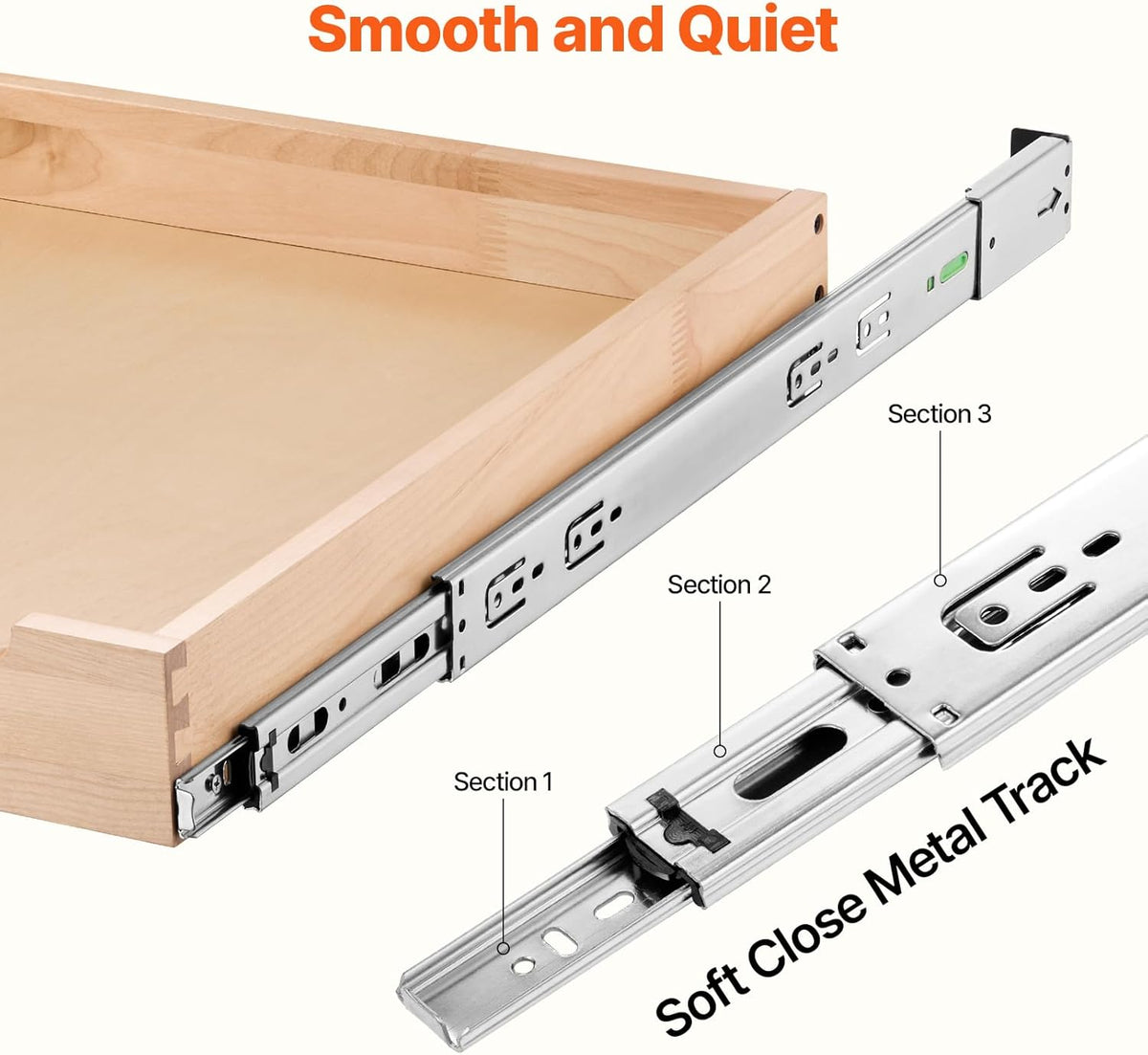 2 Tier Pull Out Cabinet Organizer, 14" W x 21" D Cabinet Drawer, Soft Close Slide out Shelf, Heavy-Duty Sliding Wood Drawer, Adjustable Base Cabinet Organization for Kitchen Pantry Bathroom