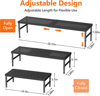 HI NINGER Expandable adjustable stackable kitchen organizer,Spice Racks,Counter Shelf for Cabinets,Small Cupboard Organizers,Heavy Duty Metal Pantry Storage Shelves Racks for kitchen,cabinet