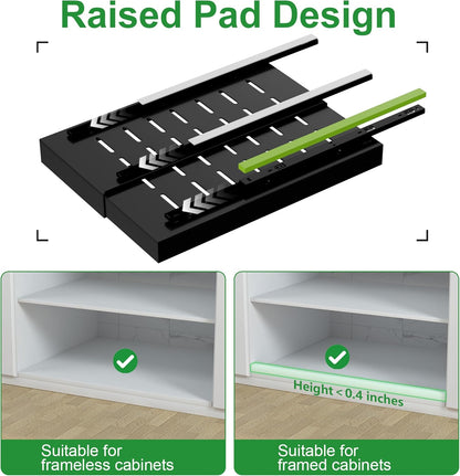 Expandable Pull Out Cabinet Organizer,21" Deep | Pull Out Drawers for Cabinets with width from 12" to 20",Sliding Drawers for Cabinets with Upgrade 3 Slide Rails,hold 65 lbs