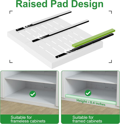 Expandable Pull Out Cabinet Organizer,21" Deep | Pull Out Drawers for Cabinets with width from 12" to 20",Sliding Drawers for Cabinets with Upgrade 3 Slide Rails,hold 65 lbs