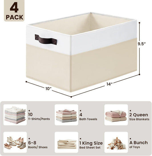 Criusia Large Storage Baskets 8 Pack Versatile Fabric Storage Bins for Closet Cabinet Wardrobe Nursery Pantry | Nursery Organizer Bins for Baby Diaper Toys Clothes | Housewarming Mothers Day Gift