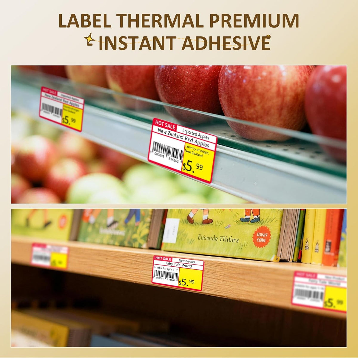 50x30mm (1.96"x1.18") Thermal Labels 1 Roll White Shelf Price