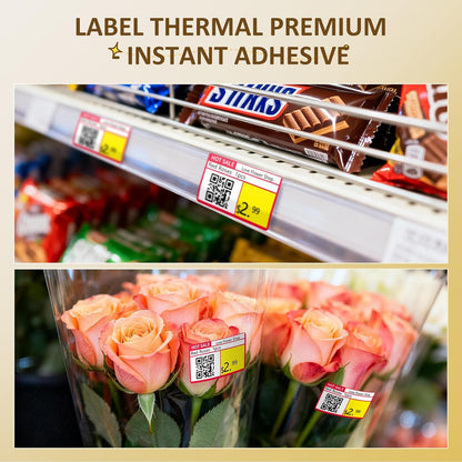 50x30mm (1.96"x1.18") Thermal Labels 1 Roll White Shelf Price
