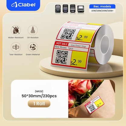 50x30mm (1.96"x1.18") Thermal Labels 1 Roll White Shelf Price