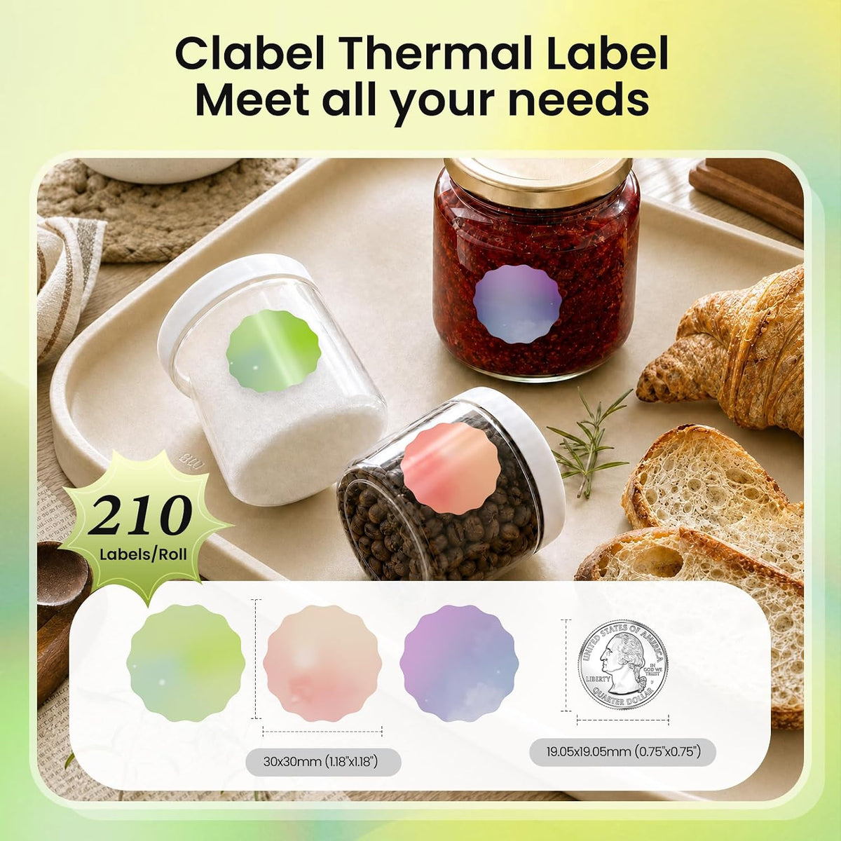 50x30mm (1.96"x1.18") Thermal Labels 1 Roll White Shelf Price