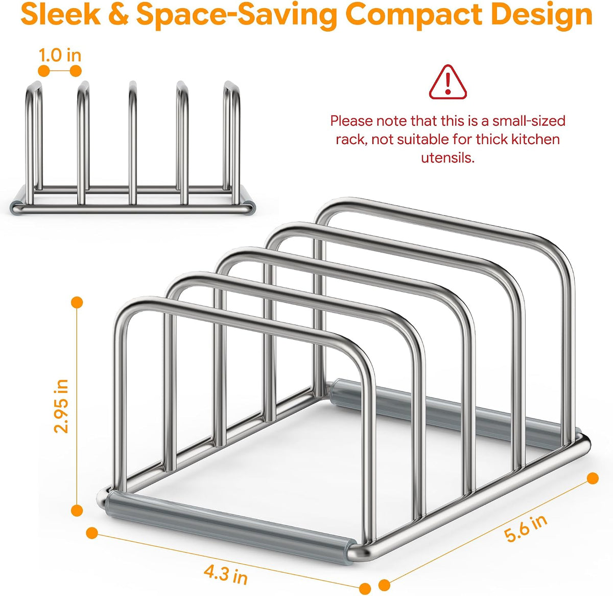 Cutting Board Holder Stand, Chopping Board Organizer Rack with 304 Stainless Steel, Cookie Sheet Storage Organizer, 1.0 & 1.2 Inch Wide Slots