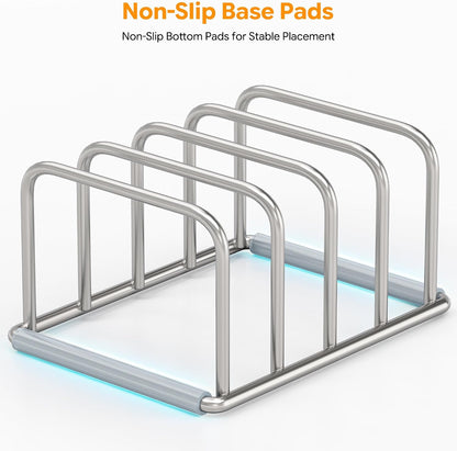 Cutting Board Holder Stand, Chopping Board Organizer Rack with 304 Stainless Steel, Cookie Sheet Storage Organizer, 1.0 & 1.2 Inch Wide Slots