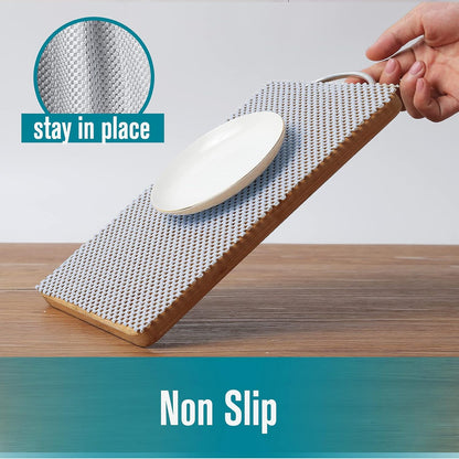 Shelf Liner, Non-Adhesive Roll Drawer Liners 12 Inches x 20 Feet, Non Slip Grip Durable Strong Clean, Shelving Liner for Kitchen cabinets,Storage, Desks, Kitchenware, Tableware, Light Gray