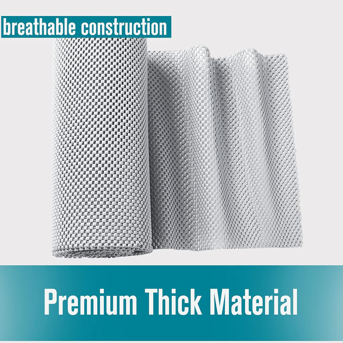 Shelf Liner, Non-Adhesive Roll Drawer Liners 12 Inches x 20 Feet, Non Slip Grip Durable Strong Clean, Shelving Liner for Kitchen cabinets,Storage, Desks, Kitchenware, Tableware, Light Gray