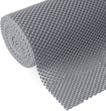Shelf Liner, Non-Adhesive Roll Drawer Liners 12 Inches x 20 Feet, Non Slip Grip Durable Strong Clean, Shelving Liner for Kitchen cabinets,Storage, Desks, Kitchenware, Tableware, Light Gray