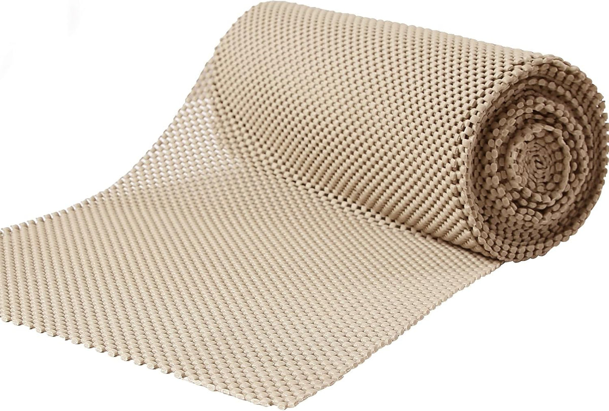 Shelf Liner, Non-Adhesive Roll Drawer Liners 12 Inches x 20 Feet, Non Slip Grip Durable Strong Clean, Shelving Liner for Kitchen cabinets,Storage, Desks, Kitchenware, Tableware, Light Gray