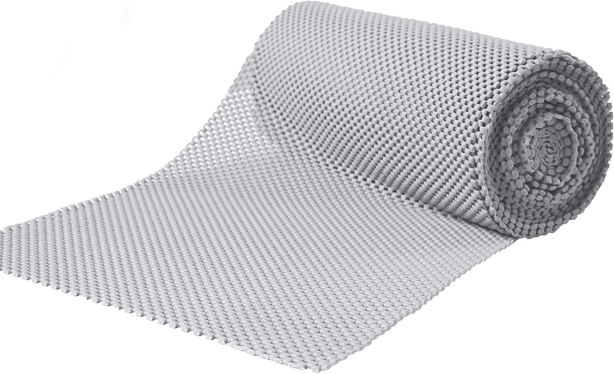 Shelf Liner, Non-Adhesive Roll Drawer Liners 12 Inches x 20 Feet, Non Slip Grip Durable Strong Clean, Shelving Liner for Kitchen cabinets,Storage, Desks, Kitchenware, Tableware, Light Gray