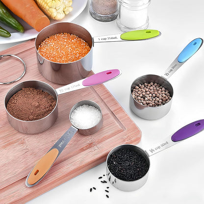 16 Pcs Magnetic Measuring Cups and Spoons Set,Stackable Metal Measure Cup for Measuring Dry and Liquid Ingredients,Kitchen Dry Food, Cooking Baking Measurements,Silvery