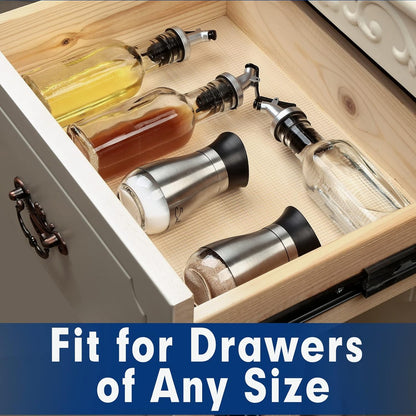 Shelf Liner, Drawer Liner, 12 x 120 Inches Cabinet Liner for Kitchen Cabinets Non-Adhesive Shelf Liners, Waterproof Shelf Paper with Non-Slip, Durable Liners, Clear