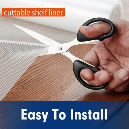 Shelf Liner, Drawer Liner, 12 x 120 Inches Cabinet Liner for Kitchen Cabinets Non-Adhesive Shelf Liners, Waterproof Shelf Paper with Non-Slip, Durable Liners, Clear