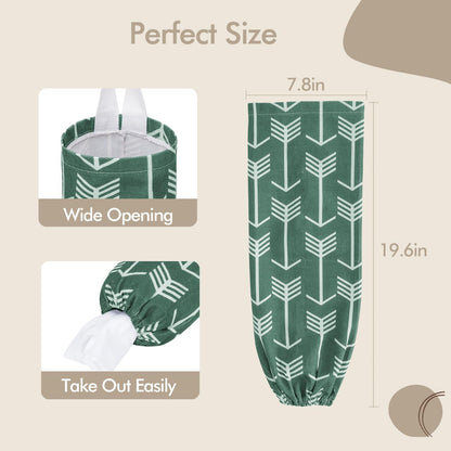 TOGETRUE Plastic Bag Holder, Large Wall Mount Trash Bag Storage Dispenser for Home, Kitchen, Travelling (Green)