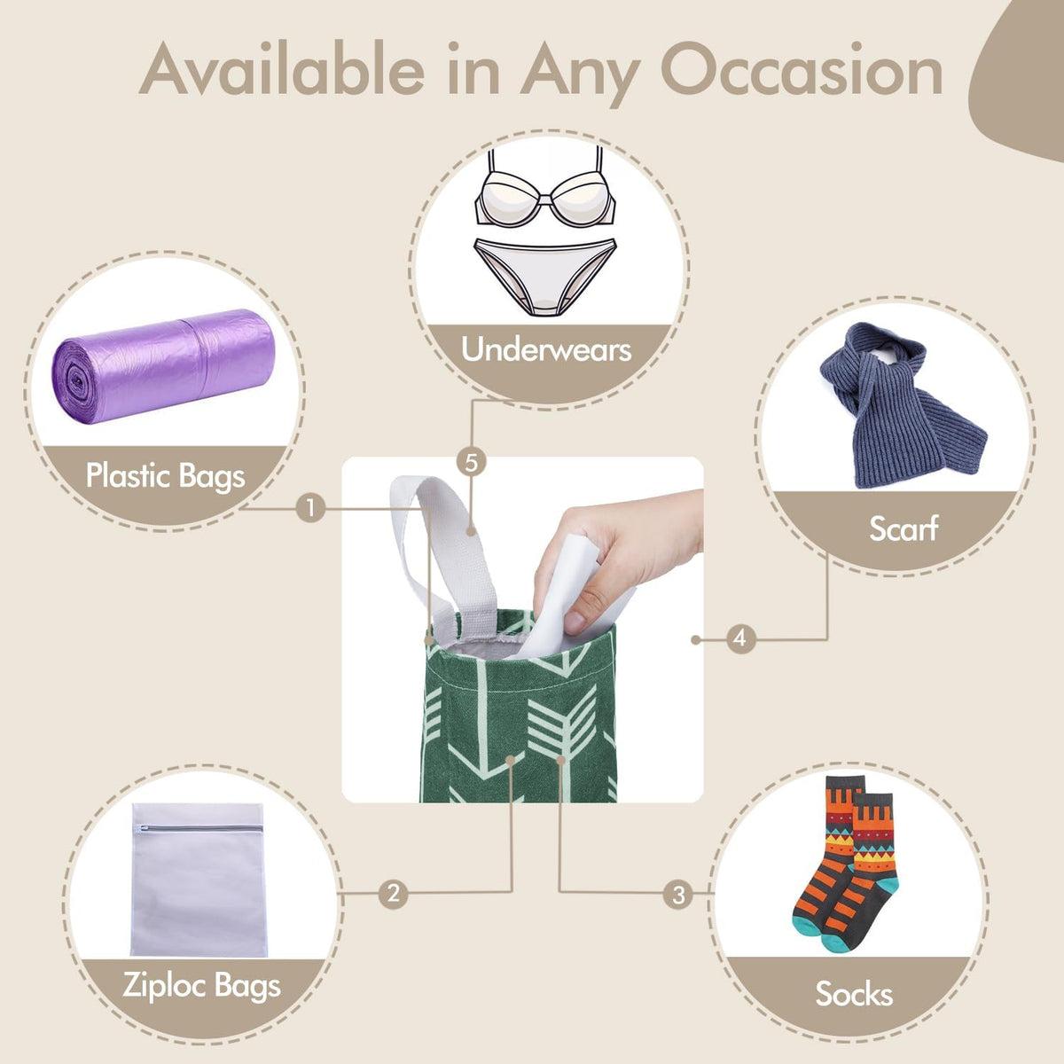 TOGETRUE Plastic Bag Holder, Large Wall Mount Trash Bag Storage Dispenser for Home, Kitchen, Travelling (Green)