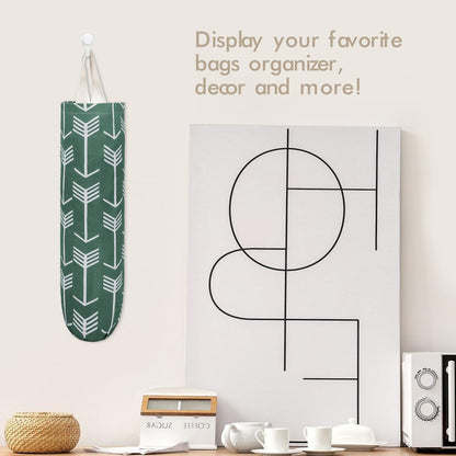TOGETRUE Plastic Bag Holder, Large Wall Mount Trash Bag Storage Dispenser for Home, Kitchen, Travelling (Green)