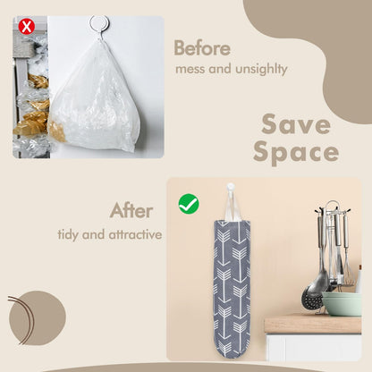TOGETRUE Plastic Bag Holder, Large Wall Mount Trash Bag Storage Dispenser for Home, Kitchen, Travelling (Green)
