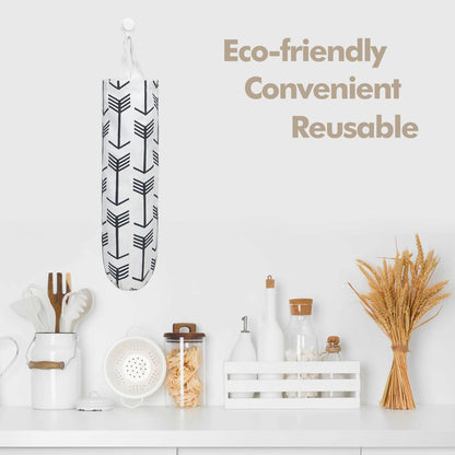 TOGETRUE Plastic Bag Holder, Large Wall Mount Trash Bag Storage Dispenser for Home, Kitchen, Travelling (Green)