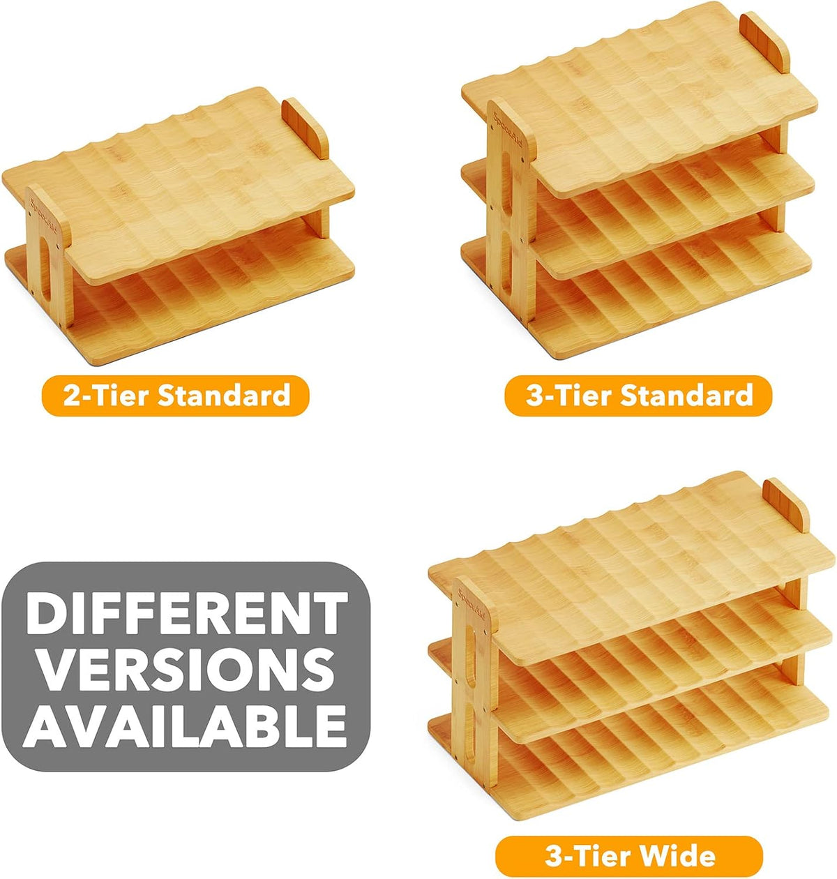 Bamboo Water Bottle Organizer with Labels, Kitchen Pantry Water Bottle Storage Rack for Cabinets, Home Cup and Wine Bottle Holder Shelf Organizers, (3-Tier, Hold 9 Bottles)