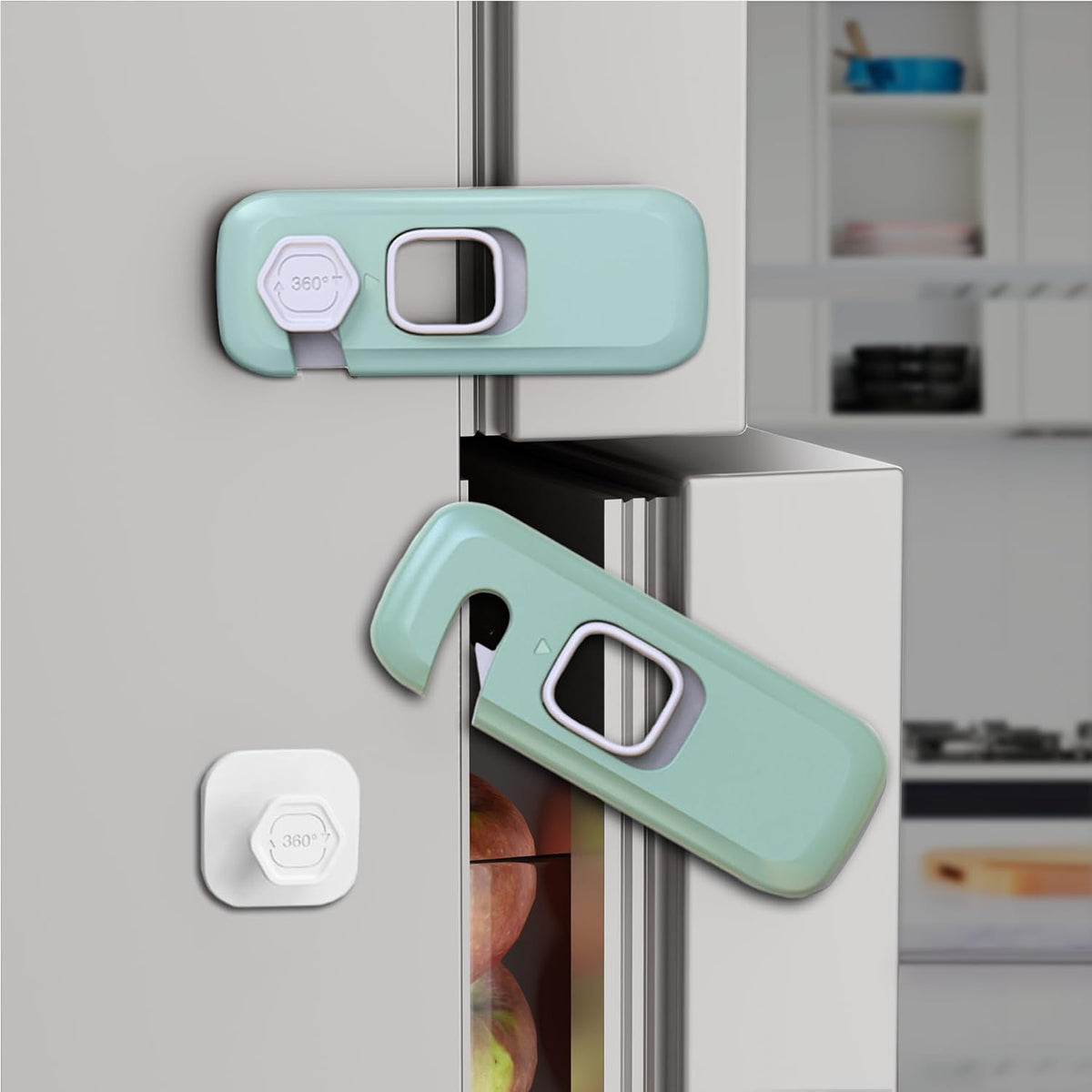 5 Pack Child Proof Refrigerator Lock, Baby Proofing Cabinet Locks, Oven Lock Child Safety, Fridge Lock, for Fridge, Drawers, Dishwasher, Oven, Cupboard, Closet, Adhesive, No Tools Need(Grey)