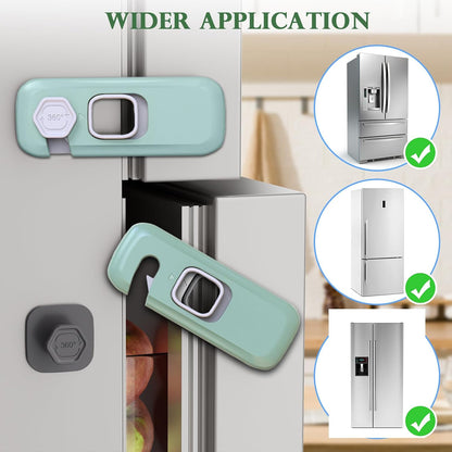 5 Pack Child Proof Refrigerator Lock, Baby Proofing Cabinet Locks, Oven Lock Child Safety, Fridge Lock, for Fridge, Drawers, Dishwasher, Oven, Cupboard, Closet, Adhesive, No Tools Need(Grey)