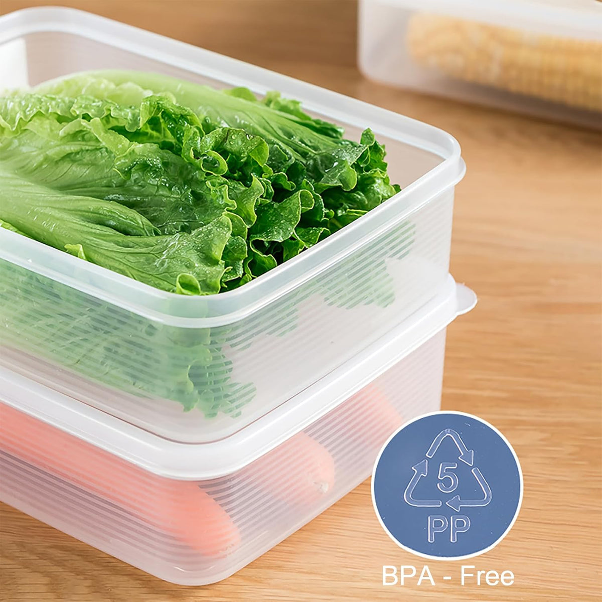 Lettuce Keeper, Salad Keeper Container Lettuce Crisper, Keep Vegetables and Fruits Crispy and Fresh for Salad Berry Lettuce Food Meat Fish Celery