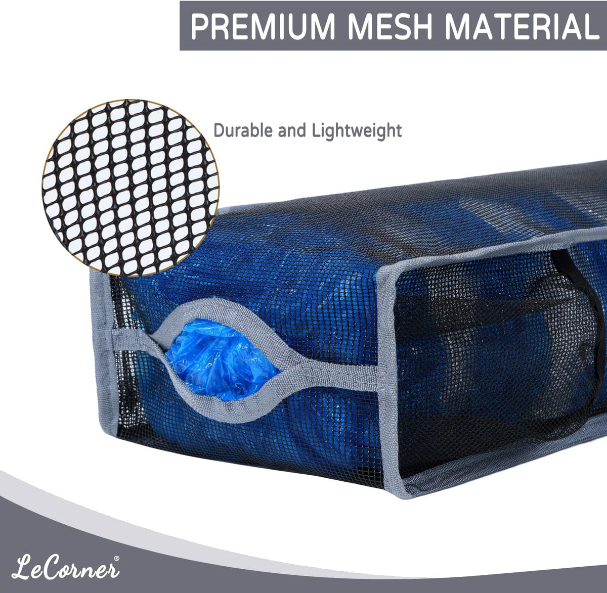 Plastic Bag Holder, Large Capacity Grocery Bag Holder, Breathable Mesh Plastic Bag Holders for Grocery Bags Storage, Lightweight Trash Bag Holder Dispenser Organizer, Black