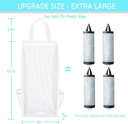 Plastic Bag Holder, Large Capacity Grocery Bag Holder, Breathable Mesh Plastic Bag Holders for Grocery Bags Storage, Lightweight Trash Bag Holder Dispenser Organizer, Black