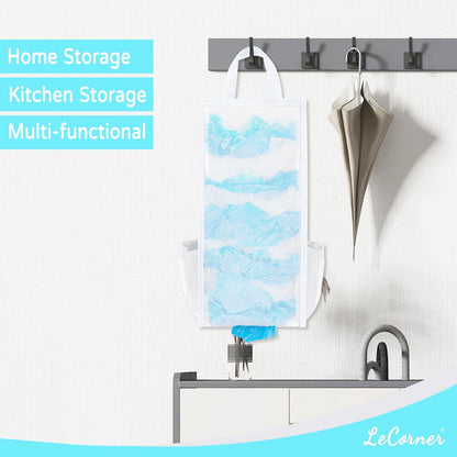 Plastic Bag Holder, Large Capacity Grocery Bag Holder, Breathable Mesh Plastic Bag Holders for Grocery Bags Storage, Lightweight Trash Bag Holder Dispenser Organizer, Black