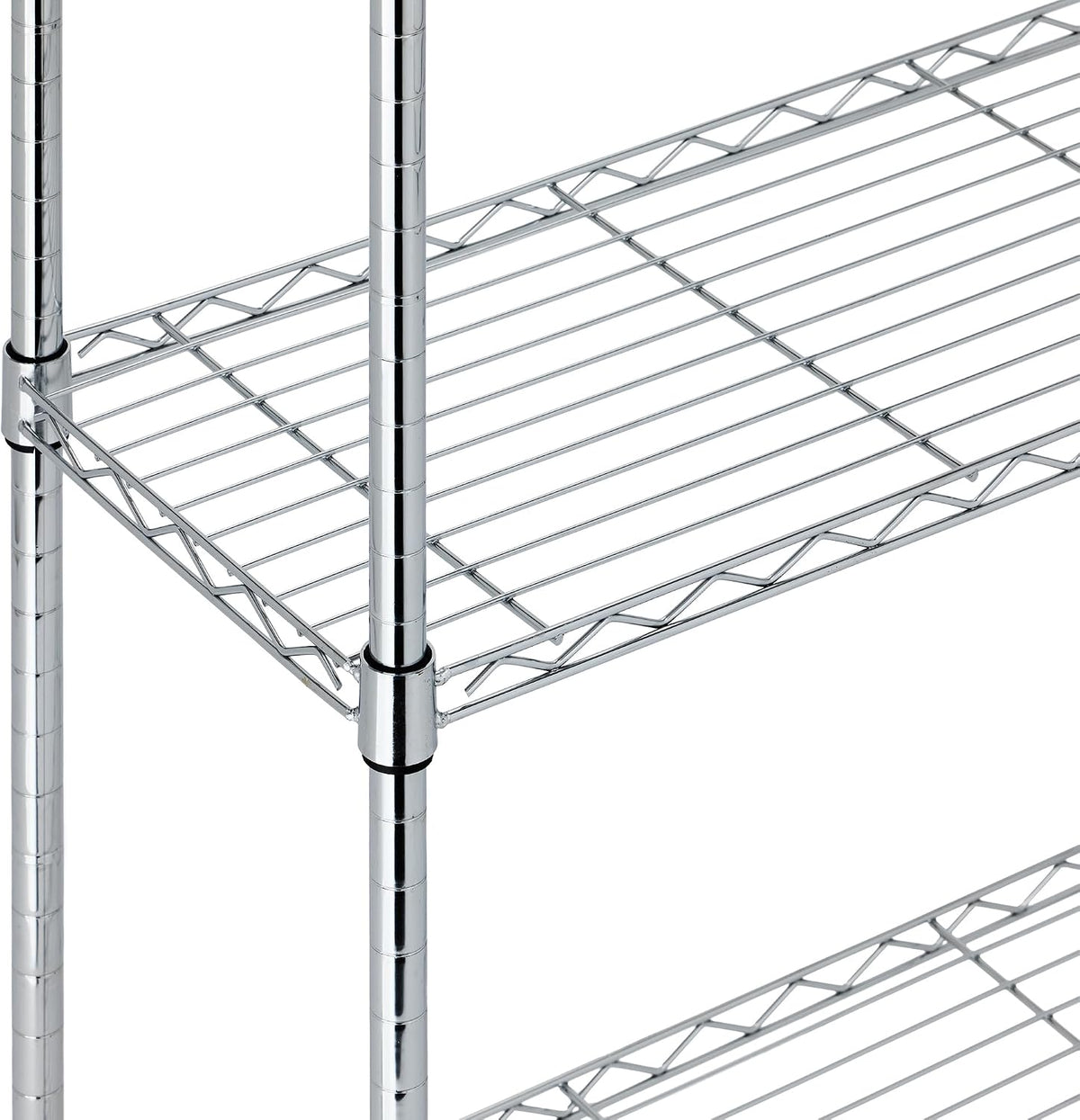 5-Shelf Adjustable Heavy Duty Steel Wire Rack, Space Saving Storage Shelving Organizer for Kitchen, Garage, No-Tool Assembly, 350 lbs Weight Capacity, 36" x 14" x 72", Chrome