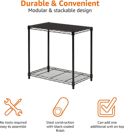 5-Shelf Adjustable Heavy Duty Steel Wire Rack, Space Saving Storage Shelving Organizer for Kitchen, Garage, No-Tool Assembly, 350 lbs Weight Capacity, 36" x 14" x 72", Chrome