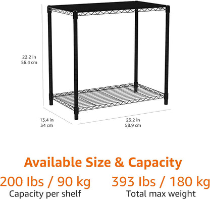 5-Shelf Adjustable Heavy Duty Steel Wire Rack, Space Saving Storage Shelving Organizer for Kitchen, Garage, No-Tool Assembly, 350 lbs Weight Capacity, 36" x 14" x 72", Chrome