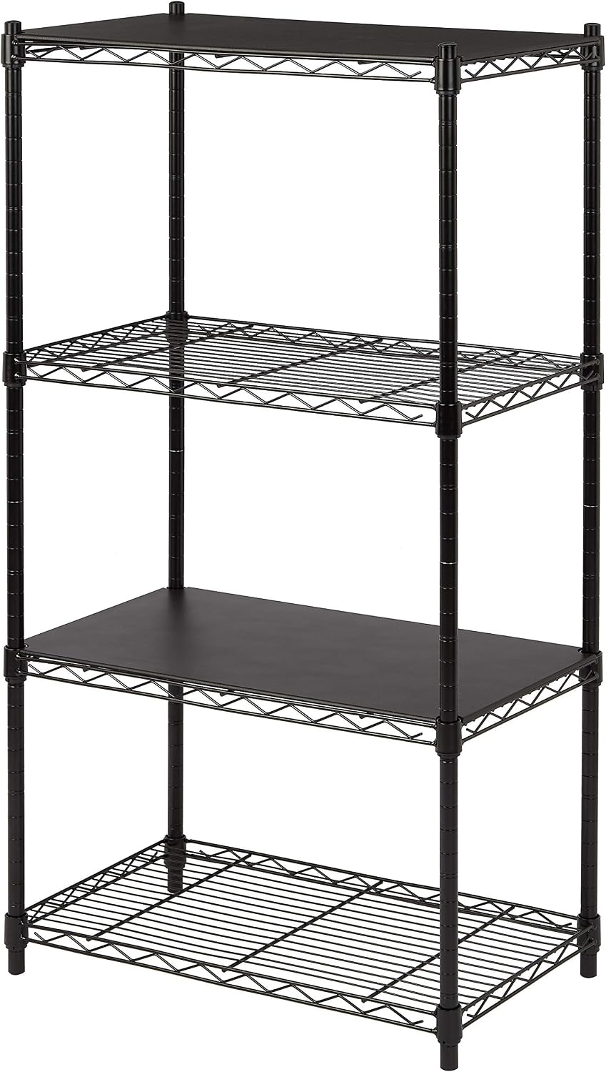 5-Shelf Adjustable Heavy Duty Steel Wire Rack, Space Saving Storage Shelving Organizer for Kitchen, Garage, No-Tool Assembly, 350 lbs Weight Capacity, 36" x 14" x 72", Chrome