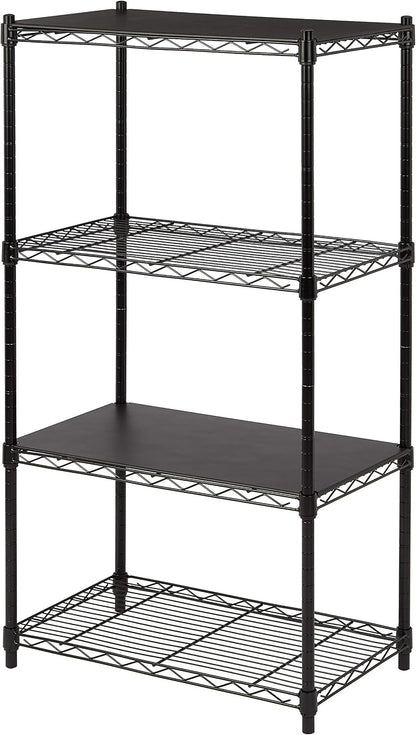 5-Shelf Adjustable Heavy Duty Steel Wire Rack, Space Saving Storage Shelving Organizer for Kitchen, Garage, No-Tool Assembly, 350 lbs Weight Capacity, 36" x 14" x 72", Chrome