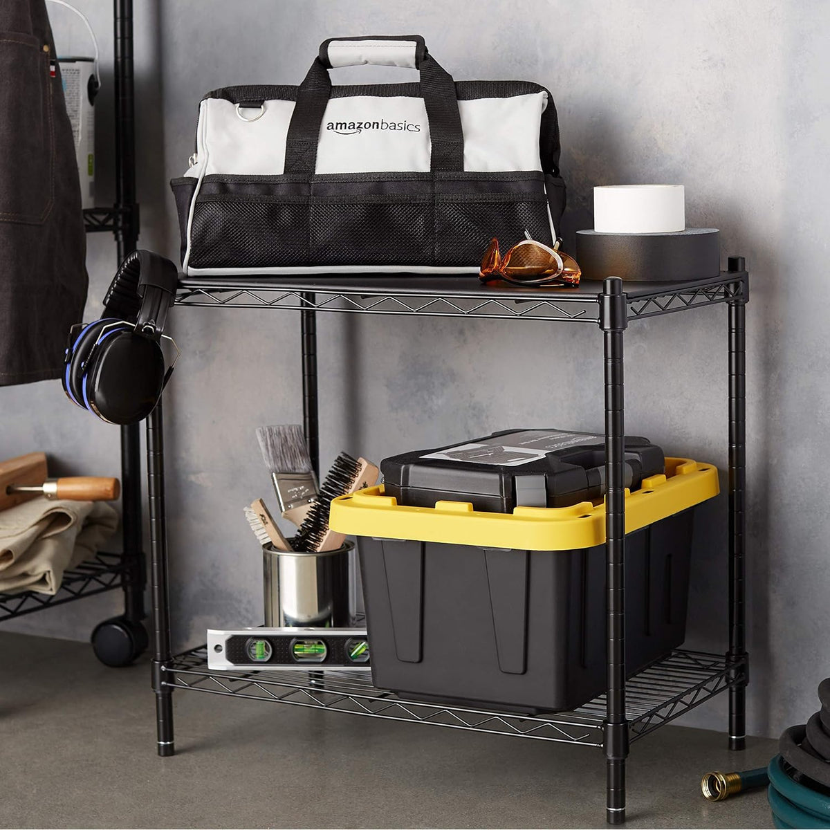 5-Shelf Adjustable Heavy Duty Steel Wire Rack, Space Saving Storage Shelving Organizer for Kitchen, Garage, No-Tool Assembly, 350 lbs Weight Capacity, 36" x 14" x 72", Chrome
