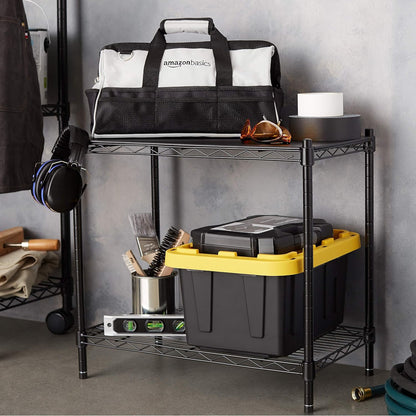 5-Shelf Adjustable Heavy Duty Steel Wire Rack, Space Saving Storage Shelving Organizer for Kitchen, Garage, No-Tool Assembly, 350 lbs Weight Capacity, 36" x 14" x 72", Chrome