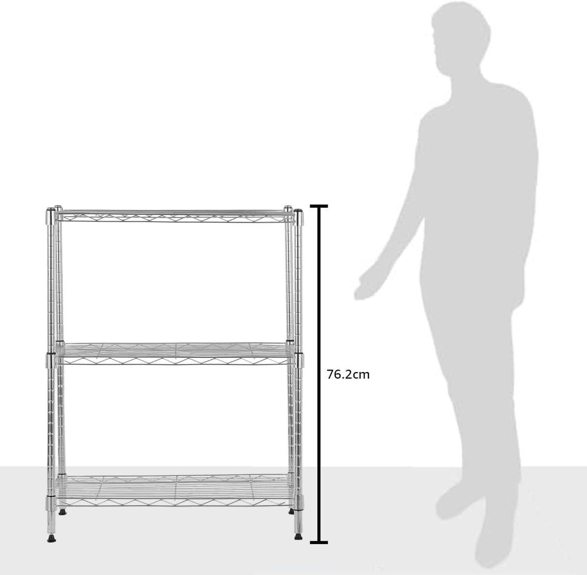 5-Shelf Adjustable Heavy Duty Steel Wire Rack, Space Saving Storage Shelving Organizer for Kitchen, Garage, No-Tool Assembly, 350 lbs Weight Capacity, 36" x 14" x 72", Chrome
