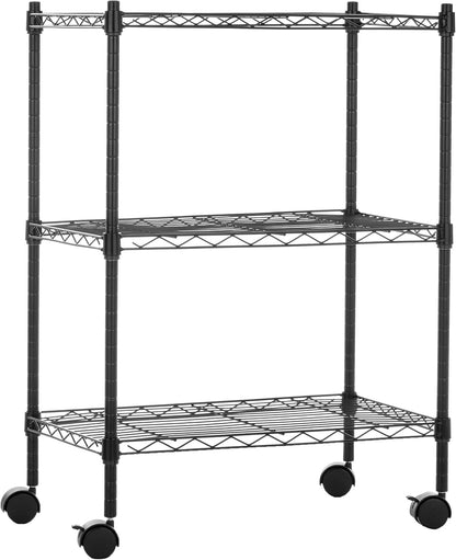 5-Shelf Adjustable Heavy Duty Steel Wire Rack, Space Saving Storage Shelving Organizer for Kitchen, Garage, No-Tool Assembly, 350 lbs Weight Capacity, 36" x 14" x 72", Chrome