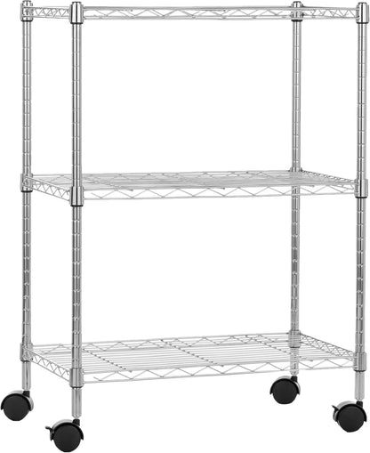 5-Shelf Adjustable Heavy Duty Steel Wire Rack, Space Saving Storage Shelving Organizer for Kitchen, Garage, No-Tool Assembly, 350 lbs Weight Capacity, 36" x 14" x 72", Chrome