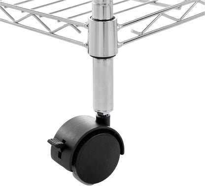 5-Shelf Adjustable Heavy Duty Steel Wire Rack, Space Saving Storage Shelving Organizer for Kitchen, Garage, No-Tool Assembly, 350 lbs Weight Capacity, 36" x 14" x 72", Chrome
