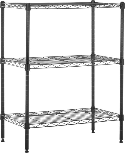 5-Shelf Adjustable Heavy Duty Steel Wire Rack, Space Saving Storage Shelving Organizer for Kitchen, Garage, No-Tool Assembly, 350 lbs Weight Capacity, 36" x 14" x 72", Chrome